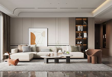 modern living room 3d model