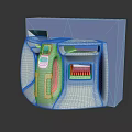 Modern Medical Equipment With Digital Display Control Buttons White Body Blue Screen And Orange Accents