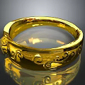 Shiny Gold Ring Featuring Decorative Carved Patterns As Daily Life Accessory