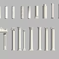 Various Architectural Columns Featuring Classical And Modern Designs With Intricate Details