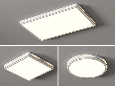 Stylish Modern Ceiling Lights in Rectangular Square and Round Shapes 3d model