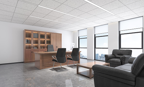 modern office supervisor office 3d model