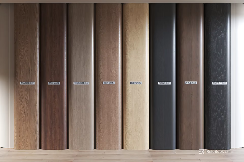 Collection Of Wooden Color Samples For Interior Decoration 3d model 
