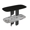 Modern Oval And Round Dining Tables With Marble And Black Tops And Metal Legs