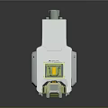 White Electronic Module With Yellow Interface And Green Connection Details 3d model