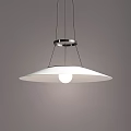 Modern Minimalist Ceiling Pendant Light Design With White Shade And Metallic Frame