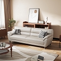 Modern Double Sofa New Classical Leather Double Sofa 3d model