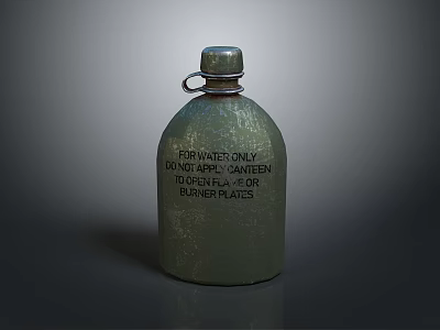 Stainless Steel 1QT Water Canteen for Water Only with Burner Plates 3d model