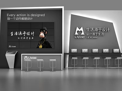 Modern Display Shelves With Sleek Design And Counters For Lifestyle Product Showcases 3d model
