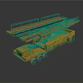 Yellow Industrial Construction Vehicle With Extendable Platform Railing And Multiple Wheels