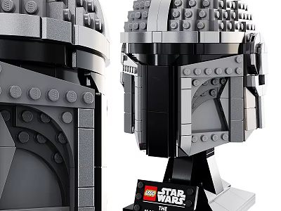 LEGO Star Wars Building Blocks Helmet Model with Intricate Brick Design 3d model