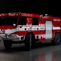 Red Functional Fire Rescue Vehicle With Equipment Storage And Modern Design 3d model