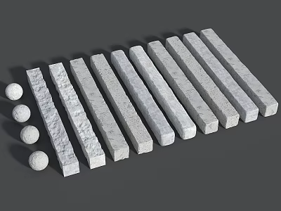 Damaged stone column Damaged ball Damaged cement column Old column Cement column Cement column Concrete column Cement component 3d model