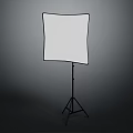 White Softbox on Black Tripod Stand for Photography Lighting in Dark Gray Background