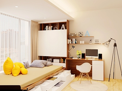 Modern Tatami Bedroom Children's Room Second Bedroom model