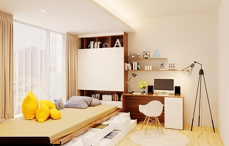 Modern Tatami Bedroom Children's Room Second Bedroom 3d model