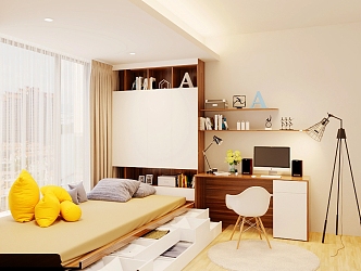 Modern Tatami Bedroom Children's Room Second Bedroom 3d model