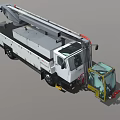 White Terex Utility Truck With Mechanical Arm And Service Equipment 3d model