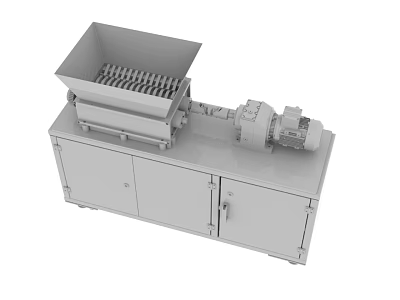Industrial Mechanical Processing Equipment with Hopper Conveyor Belt and Motor Cabinet 3d model