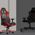 Red Black And Black Ergonomic Gaming Office Chair With Adjustable Armrests And Swivel Casters