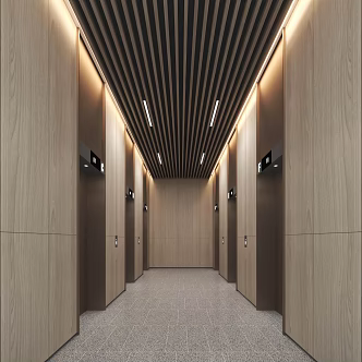 modern elevator hall elevator car 3d model
