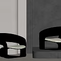 Modern Transparent Lounge Chairs With White Cushions And Curved Design In Minimalist Room
