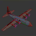 Military Transport Aircraft Model With Four Propellers And Gray Fuselage On Dark Background
