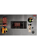 Modern Stainless Steel Kitchen Stove With Transparent Grill Rack And Red Grilled Skewers