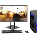 Gaming PC Setup With Monitor RGB Fans Keyboard And Mouse For Gaming