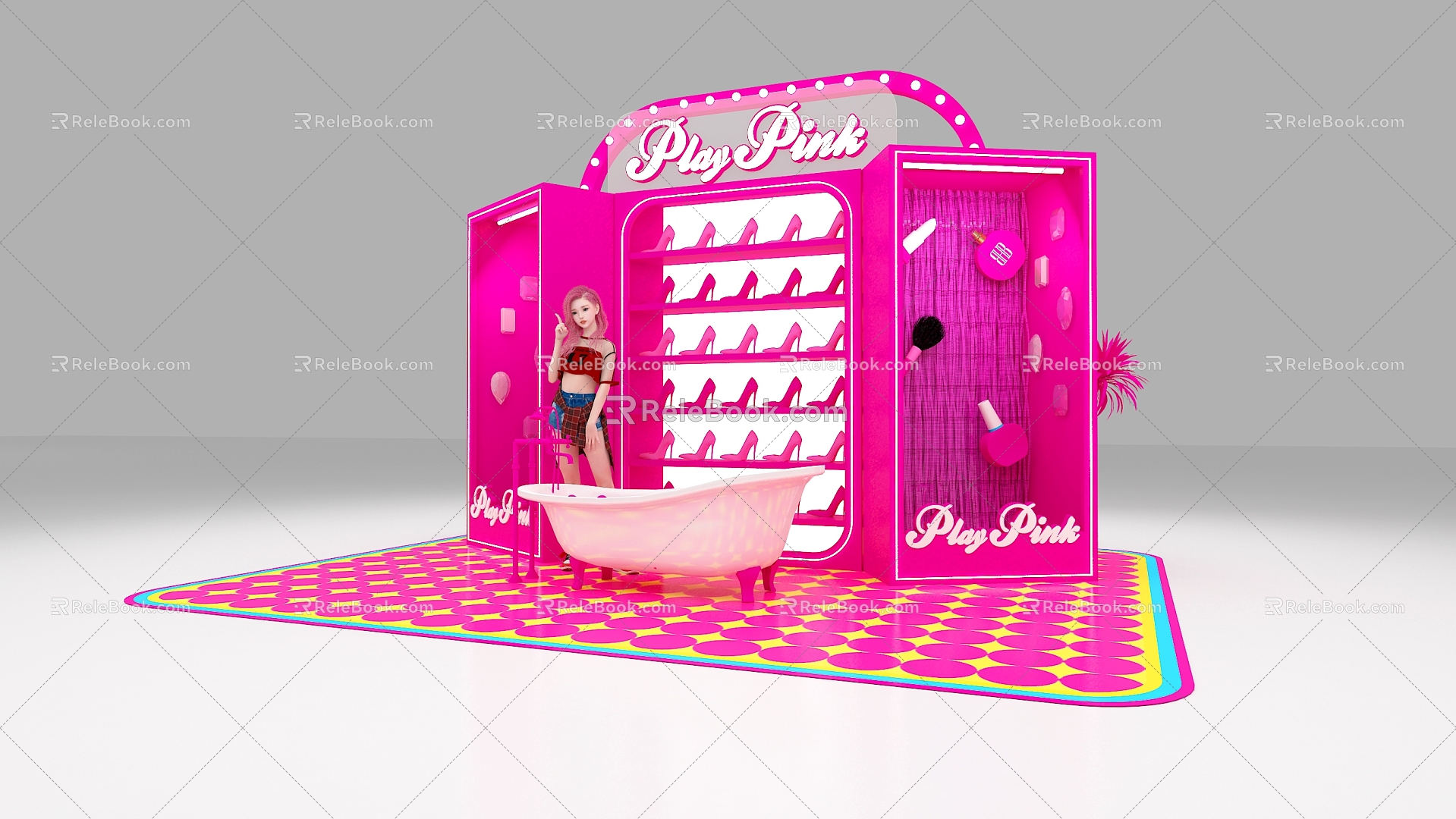 Barbie Rose Red Beauty Chen Design DP Dot Design Pink 3d model