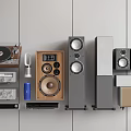 Audio combination speaker combination subwoofer speaker record player audio-visual equipment 3d model