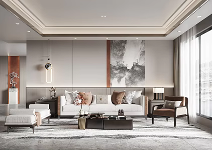 New Chinese Living Room 3d model
