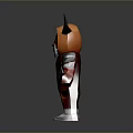 3D Fantasy Warrior Character With Horns Red Black Armor And Mask Design