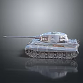 Highly Detailed 3D Military Tank With Shiny Metallic Texture And Long Cannon Tracks