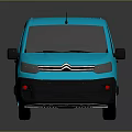 Stylish Shiny Blue Citroen Commercial Van with Dark Background and Reflective Body