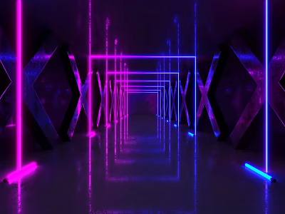 Industrial LOFT KTV aisle neon aisle 3d model