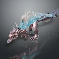 3D Rendered Dragon Game Movie Character With Blue Scales And Spiked Back
