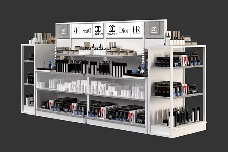 Cosmetics Store Cosmetics Shelf Cosmetics Counter Cosmetic Cabinet 3d model