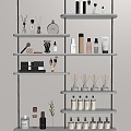 Cosmetics, skin care products, toiletries, beauty accessories 3d model