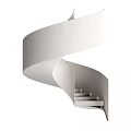 Modern Spiral Staircase Interior Design Featuring White Smooth Curved Steps And Sleek Structure