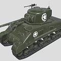 Green Military Tank With White Star Markings Gun Barrel And Tracks