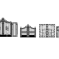 European-style gate carved railing group 3d model
