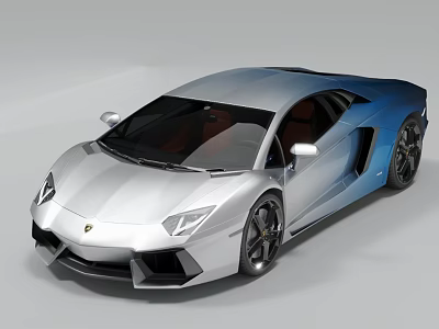 Lu sports car Lamborghini Aventador primary color high quality 3d model