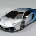 Lamborghini Sports Car With Silver Blue Gradient And Sleek Aerodynamic Body Design