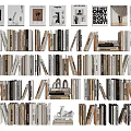 Elegant Books and Magazines Collection with Diverse Covers Arranged on Wooden Shelves