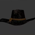 Stylish Black Textured Hat With Beige Ribbon Band And Tassel Accents