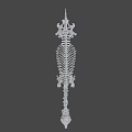 Artistic Animal Skeleton Display With Detailed Structure On Green Geometric Background