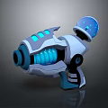 Sci Fi Style Weapon With Glowing Blue Elements Spherical Top And Grip Design