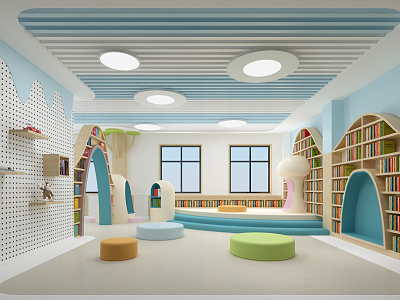 Modern Library 3d model