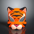 Cute Orange Tiger Head Mask With Black Stripes For Kids Party Supplies
